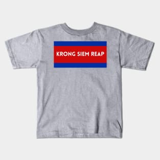 Krong Siem Reap City in Cambodian Flag Colors Kids T-Shirt